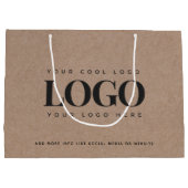 Bruine Kraftpapier Look Rond Logo Zakelijk Aangepa Groot Cadeauzakje (Achterkant)