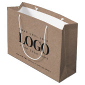 Bruine Kraftpapier Look Rond Logo Zakelijk Aangepa Groot Cadeauzakje (Achterkant Gekanteld)