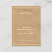 Bruine Kraftpapier Uiterlijk Sieraden Displaykaart Visitekaartje (Achterkant)