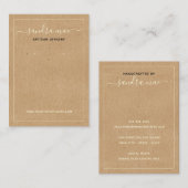 Bruine Kraftpapier Uiterlijk Sieraden Displaykaart Visitekaartje (Voorkant / Achterkant)