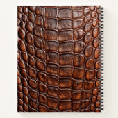 Bruine krokodil alligator huid faux lederen print notitieboek (Achterkant)