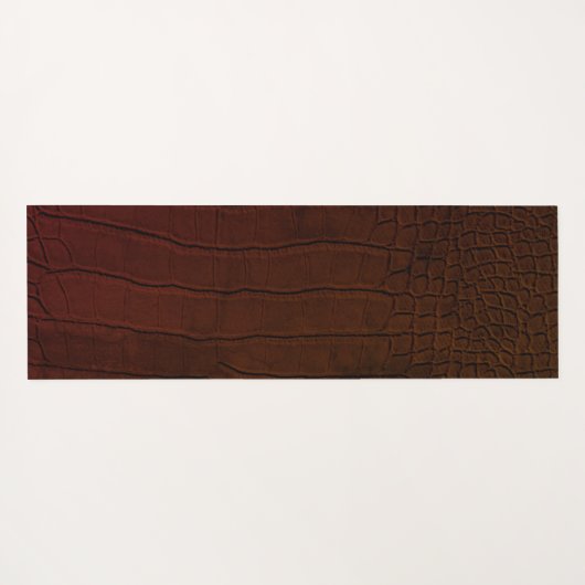 Bruine krokodil huid print yogamat (Achterkant (horizontaal))