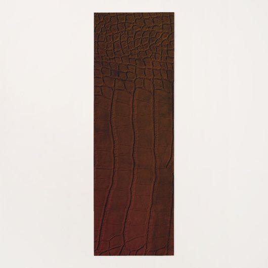 Bruine krokodil huid print yogamat (Achterkant)