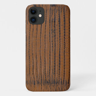 Bruine krokodillenleer print Case-Mate iPhone case