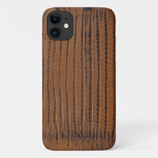 Bruine krokodillenleer print Case-Mate iPhone case (Achterkant)