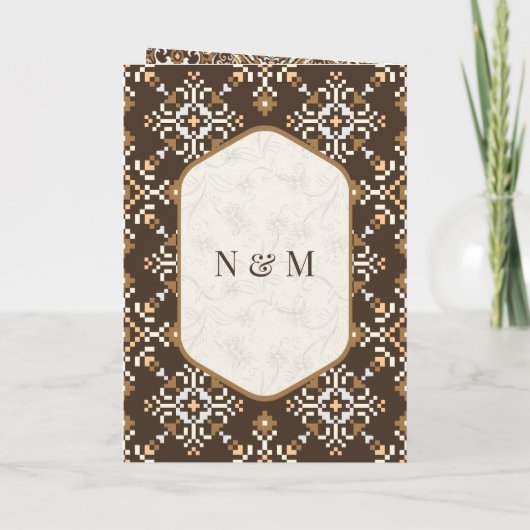 Bruine kruissteek Alles in een sikh bruiloft (Achterkant)