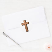 Bruine Kruisstickers Ronde Sticker (Envelop)