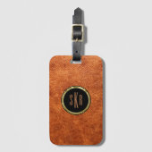 Bruine kunstledertextuur bagagelabel (Voorkant (verticaal))
