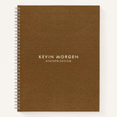 Bruine kunstledertextuur notitieboek (Voorkant)