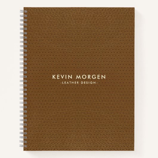 Bruine  kunstledertextuur notitieboek (Voorkant)