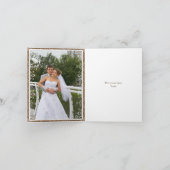 Bruine kurk & bloeiende frame trouw Dank je wel Bedankkaart (Binnen)