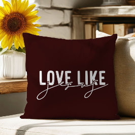 Bruine Kussenhoes 'Love like Jesus' Christelijk Kussen