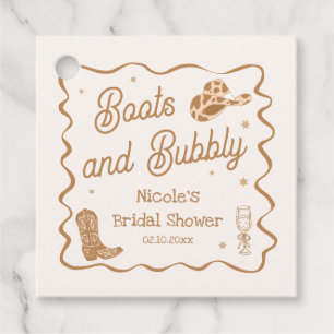Bruine Laarzen en Bubby Bruidsfeest Bedankjes Labels