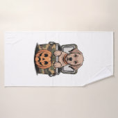 Bruine Lab hond Halloween Griezelen Badhanddoek (Badhanddoek)