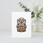 Bruine Lab hond Halloween Griezelen Briefkaart (Staand voorkant)