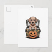 Bruine Lab hond Halloween Griezelen Briefkaart (Voorkant / Achterkant)