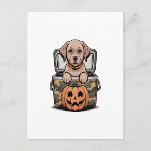 Bruine Lab hond Halloween Griezelen Briefkaart