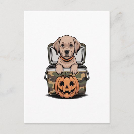 Bruine Lab hond Halloween Griezelen Briefkaart (Voorkant)