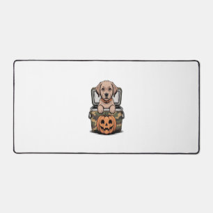 Bruine Lab hond Halloween Griezelen Bureaumat