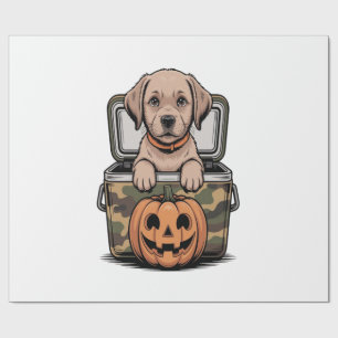 Bruine Lab hond Halloween Griezelen Cadeaupapier