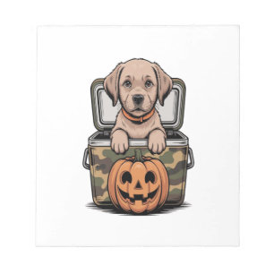 Bruine Lab hond Halloween Griezelen Notitieblok