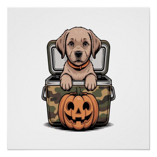 Bruine Lab hond Halloween Griezelen Perfect Poster (Voorkant)