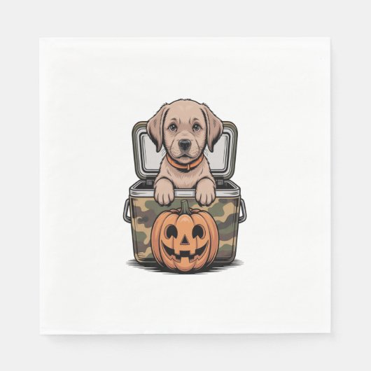 Bruine Lab hond Halloween Spooky Servet (Voorkant)