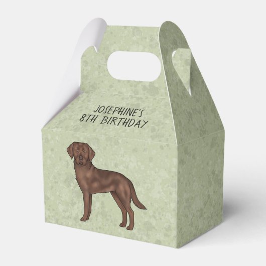 Bruine Labrado Retriever Hond Aangepaste Kinderver Bedankdoosjes (Voorkant Zijde)
