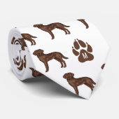 Bruine Labrado Retriever Patroon Aangepaste Monogr Stropdas (Opgerold)