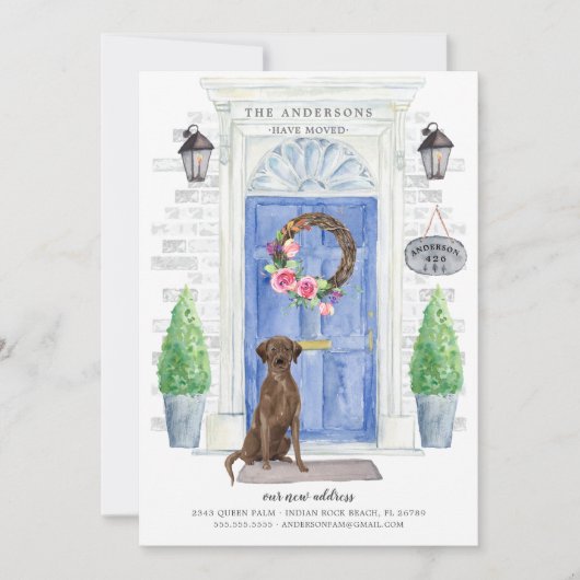 Bruine labrador Retriever Deurverplaatsing Aankond Kaart (Voorkant)