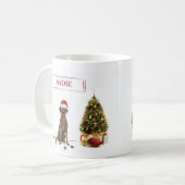 Bruine labrador Retriever Funny Kersthonk boom Koffiemok (Voorkant links)