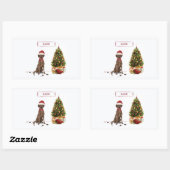 Bruine labrador Retriever Funny Kersthonk boom Rechthoekige Sticker (Vel)