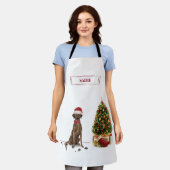 Bruine labrador Retriever Funny Kersthonk boom Schort (Gedragen)