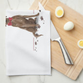 Bruine labrador Retriever Funny Kersthonk boom Theedoek (Quarter Fold)