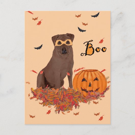 Bruine Labrador Retriever Halloween Briefkaart (Voorkant)
