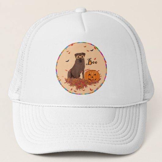 Bruine Labrador Retriever Halloween Trucker Pet (Voorkant)