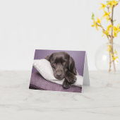 Bruine Labrador Retriever Puppy Dog Blank Note Kaa Kaart (Gele Bloem)