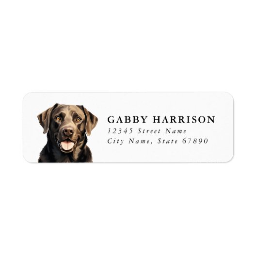 Bruine Labrador Retriever Retouradreslabels Etiket (Voorkant)