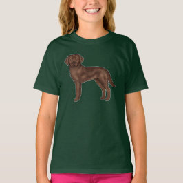 Bruine Labrador Retriever Schattige Cartoon Lab Ho T-shirt