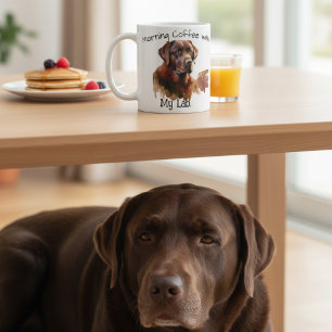   Bruine Labrador-waterverf Personaliseer koffiemo Koffiemok