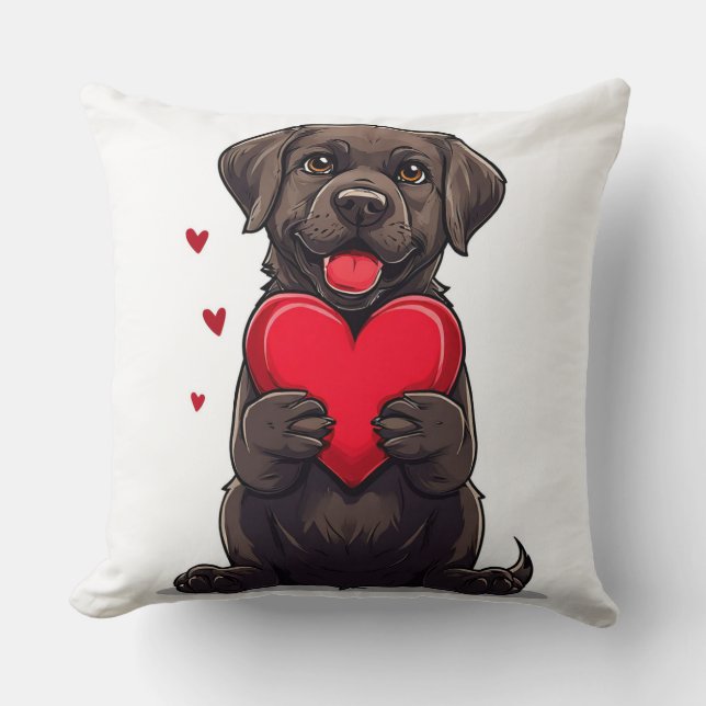 Bruine Labradors hond hart kussensloop leuk cadeau Kussen (Voorkant)