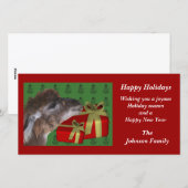 Bruine Lama Boerderij Dieren Kerstmis Vakantiekaar Feestdagenkaart (Voorkant / Achterkant)