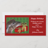 Bruine Lama Boerderij Dieren Kerstmis Vakantiekaar Feestdagenkaart (Voorkant)