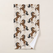 Bruine landpaarden bad handdoek (Handdoek)
