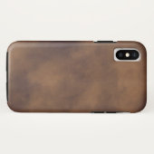 Bruine Leather-look iPhone X Hoesje (Achterkant (horizontaal))