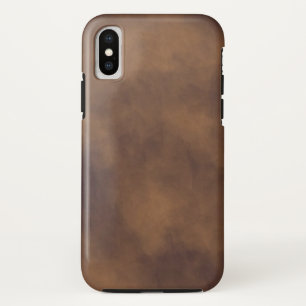 Bruine Leather-look iPhone X Hoesje