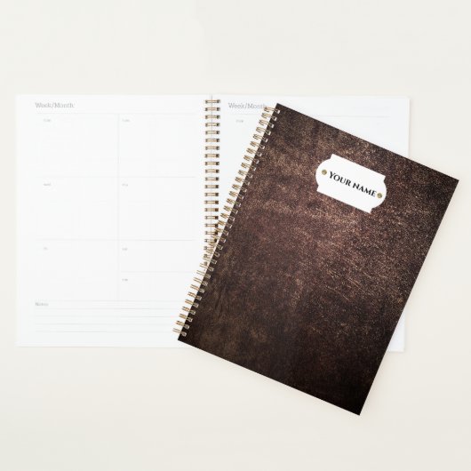 -bruine lederen planner (Display)