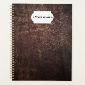 -bruine lederen planner (Voorkant)