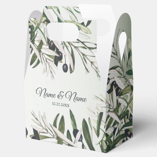 Bruine lederen zwarte olijven Elegant Bedankdoosjes (Geopend)