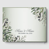 Bruine lederen zwarte olijven Elegant Gastenboek (Achterkant)